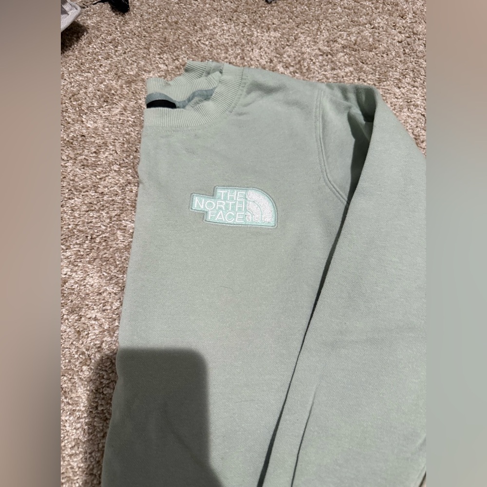 *TWO CREW NECK SWEATSHIRTS* The North Face Sweatshirts in Sage and Beige - Picture 2 of 5